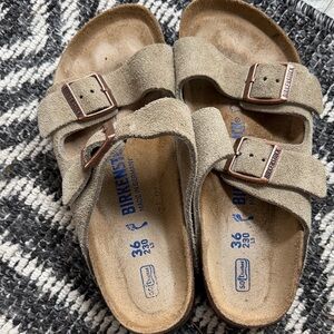Birkenstock Khaki Suede Sandals